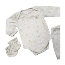 Kit Colan Manga Longa, Mijão e Luva 3 Peças Estampado 56500038 - Aconchego  do Bebê