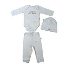 Kit Colan Manga Longa, Mijão e Touca Ursos 3 Peças 56500027 - Aconchego do Bebê