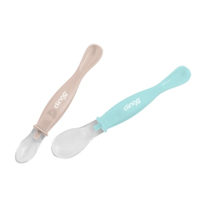 Kit Colher Multi Silicone Colors 6m+ 2 Peças 3099  - Clingo    