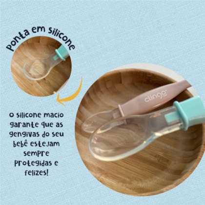 Kit Colher Multi Silicone Colors 6m+ 2 Peças 3099  - Clingo    