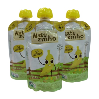 Kit Com 3 Unidades Papinha de Frutas Orgânica Banana 9m+ 3592 - Natuzinho