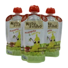 Kit com 3 Unidades Papinha de Frutas Orgânica Morango e Banana 9m+ 3594 - Natuzinho