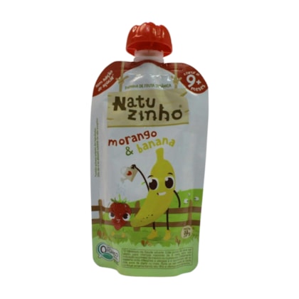Kit com 3 Unidades Papinha de Frutas Orgânica Morango e Banana 9m+ 3594 - Natuzinho