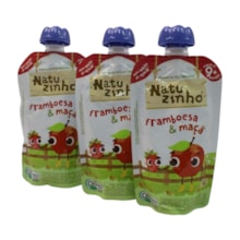 Kit Com 3 Unidades Papinha Orgânica Frutas Framboesa e Maçã 3595 - Natuzinho