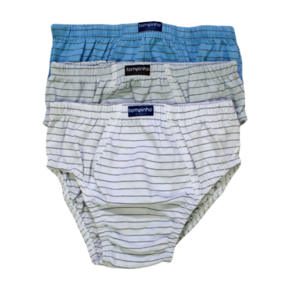 Kit Cueca Listrada com Cores Sortidas 3000 03Peças - Tampinha
