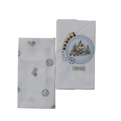 Kit Fronhas com 2 Peças Bordadas com Estampas Sortidas 534317 - Muito Mimo - Minasrey
