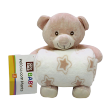 Kit Manta com Bichinho de Pelúcia Ursa Rosé 11339 - Bene Casa Baby