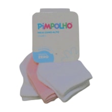 Kit Meia Feminia Cano Alto 3 Pares Tamanho 0 301368 - Pimpolho