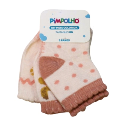 Kit Meia Feminina Estampada Sortidas 2 Peças 300786 - Pimpolho 