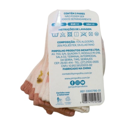 Kit Meia Feminina Estampada Sortidas 2 Peças 300786 - Pimpolho 