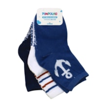 Kit Meia Masculina Estampas Sortidas 3Pares 300795 26 a 30 - Pimpolho