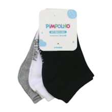 Kit Meias Cores Sortidas 3 Pares Tamanho 21 ao 25 9574 - Pimpolho