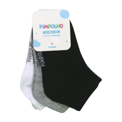 Kit Meias Cores Sortidas 3 Pares Tamanho 26 a 30 9577 - Pimpolho