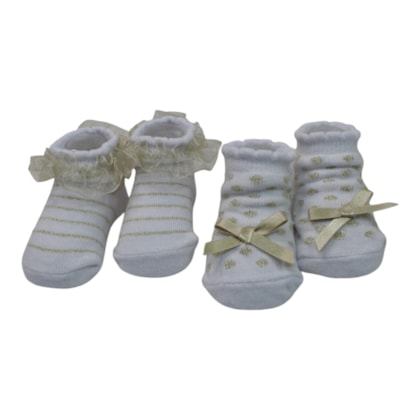 Kit Meias Feminina 2 Peças 301120 Recém-Nascido - Pimpolho