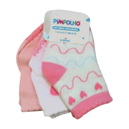 Kit Meias Feminina Estampadas Sortidas 3 Peças 300788 0 ao 15 - Pimpolho  