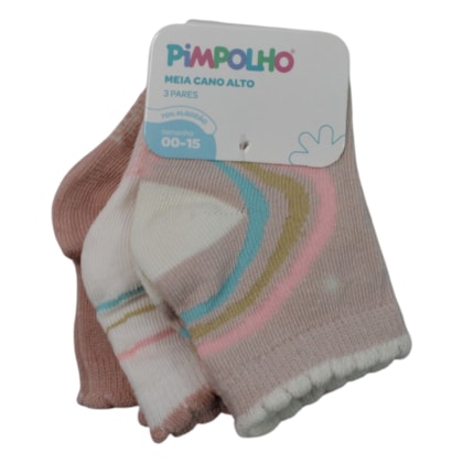 Kit Meias Feminina Estampadas Sortidas 3 Peças 301144 0 ao 15 - Pimpolho