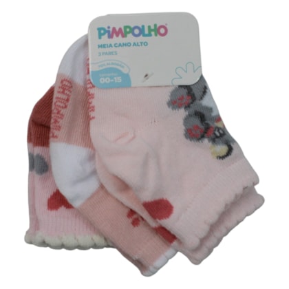 Kit Meias Feminina Estampadas Sortidas 3 Peças 301144 0 ao 15 - Pimpolho