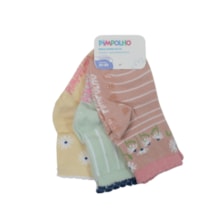 Kit Meias Feminina Sortidas 3 Pares 301148 21 ao 25 - Pimpolho