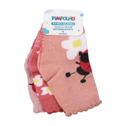 Kit Meias Feminina Sortidas 3 Peças 300615 16 ao 20 - Pimpolho