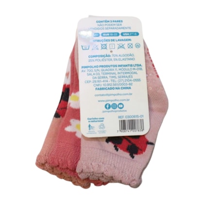 Kit Meias Feminina Sortidas 3 Peças 300615 16 ao 20 - Pimpolho