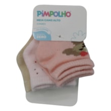 Kit Meias Feminina Sortidas 3 Peças 301140 Tamanho 0  - Pimpolho