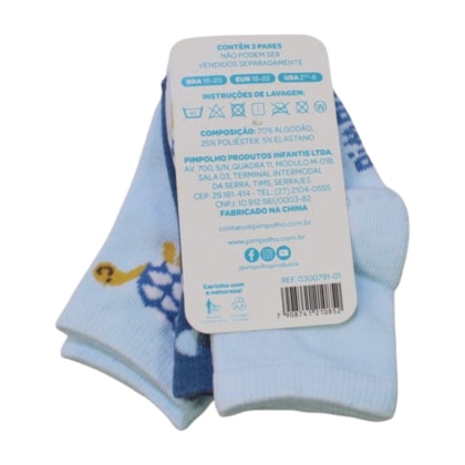 Kit Meias Masculina Sortidas 3 Peças 300791 - Pimpolho