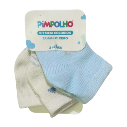Kit Meias Masculino Sortidas 3 Peças 301779 Tamanho 0 - Pimpolho
