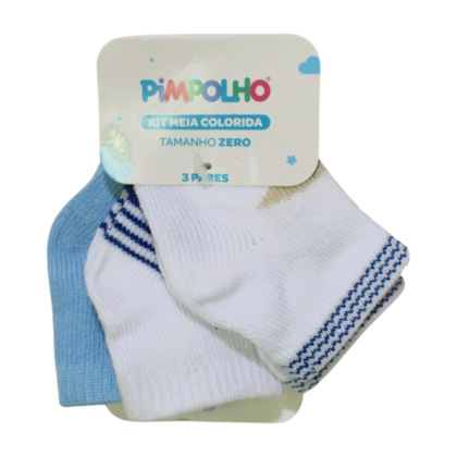Kit Meias Masculino Sortidas 3 Peças 301779 Tamanho 0 - Pimpolho