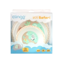 Kit Safari Prato e Tigela Infantill 6m+ 3225 - Clingo    