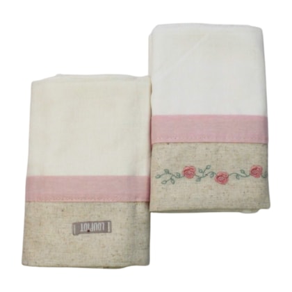 Kit Toalha de Boca Grande 2 Peças Bordada 531251 Loupiot Nature - Minasrey  