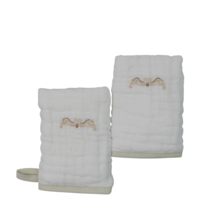 Kit Toalha de Boca Soft 2 Peças Bordada 531060 Loupiot Nature  - Minasrey