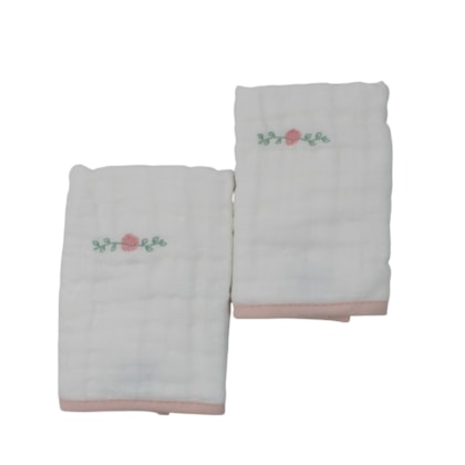 Kit Toalha de Boca Soft 2 Peças Bordada 531260 Loupiot Nature - Minasrey