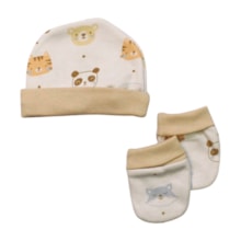 Kit Touca e Luva Estampado Panda 2 Peças 0901040 - Estilinho