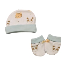 Kit Touca e Luva Estampado Panda 2 Peças 0901040 - Estilinho