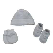 Kit Touca, Sapatinho e Luva  Tamanho Único 6340 3 Peças - Pimpolho