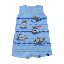Macacão Banho de Sol Masculino Estampa Hipopótamo 45484 - Rei Rex 