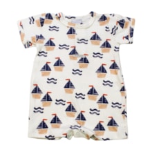 Macacão Curto Estampado Barco 20198  - Miniclo