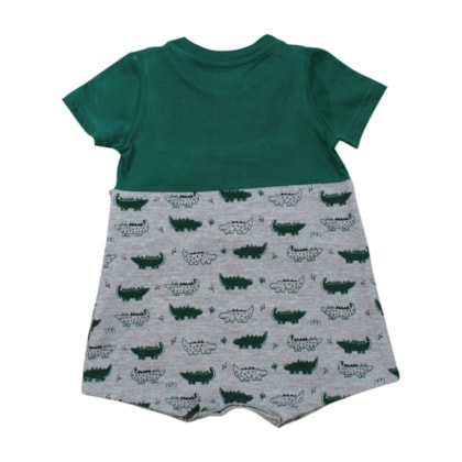 Macacão Curto Estampado Jacaré com Camiseta Embutida 70345 - Alenice