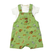 Macacão Curto Estampado Safari com Camiseta 2 Peças 33166 - Iaze