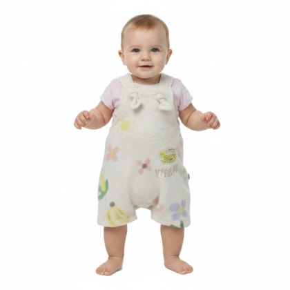 Macacão Curto Feminino Estampado Estampa Tigre com Blusa 2 Peças 9876 - Livy