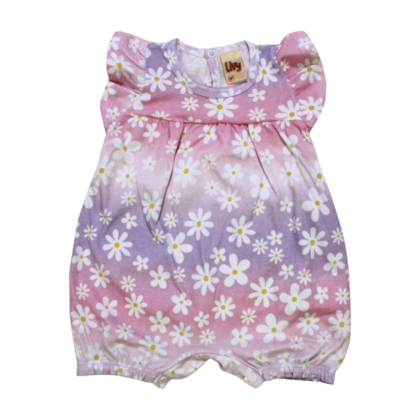 Macacão Curto Feminino Estampado Flores 8883 - Livy