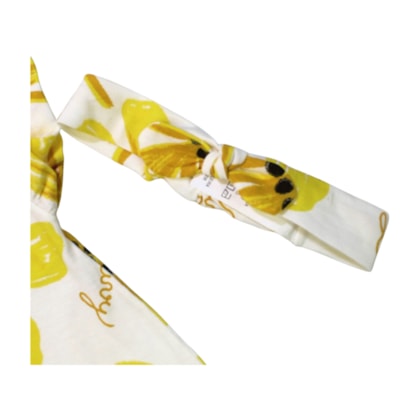 Macacão Curto Feminino Estampado Flores com Faixa de Cabelo 9238 - Livy  