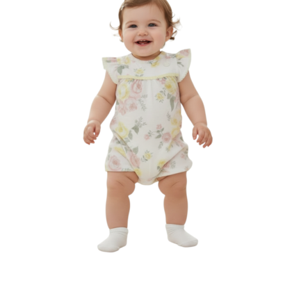 Macacão Curto Feminino Estampado Rosas 2001824 - Milon