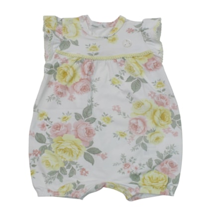 Macacão Curto Feminino Estampado Rosas 2001824 - Milon