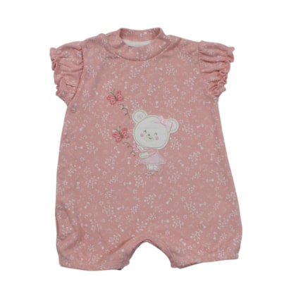 Macacão Curto Feminino Estampado Ursa 1427 - Nilly Baby