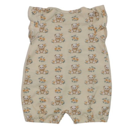 Macacão Curto Feminino Estampado Ursinhas 2001523 - Milon