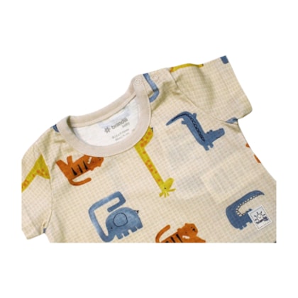 Macacão Curto Masculino Estampa Bichos 36696 - Brandili