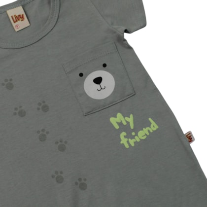 Macacão Curto Masculino Estampa Urso 9933 - Livy