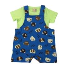 Macacão Curto Masculino Estampado Dog e Cameseta 2 Peças 15133 - Hrradinhos