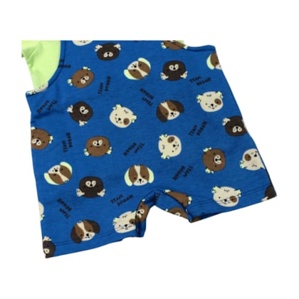 Macacão Curto Masculino Estampado Dog e Cameseta 2 Peças 15133 - Hrradinhos